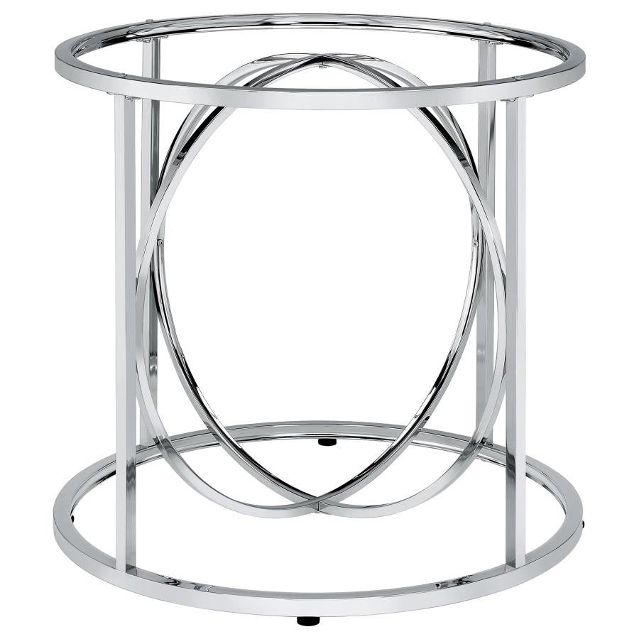 Levy Loop Metal Dining Table Base Chrome