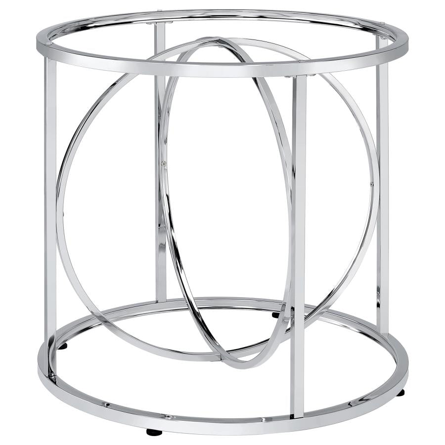 Levy Loop Metal Dining Table Base Chrome