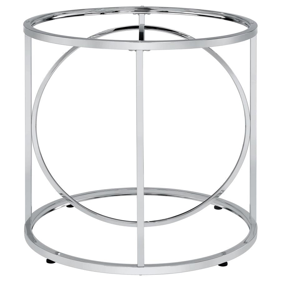 Levy Loop Metal Dining Table Base Chrome
