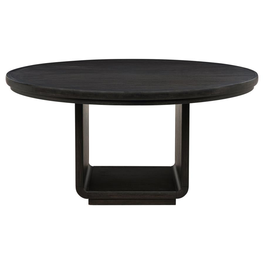 Leandro 5-piece Round Dining Table Set Burnished Black