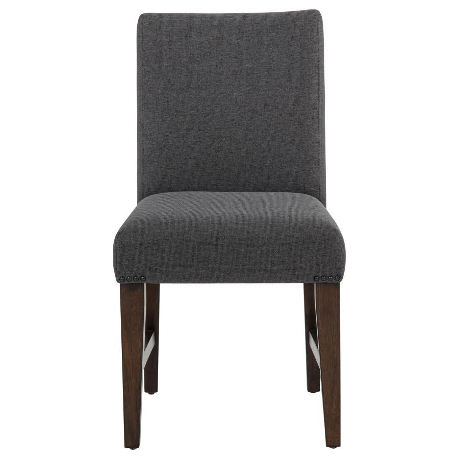 Naser Parsons Dining Side Chair Grey and Dark Walnut (Set of 2)
