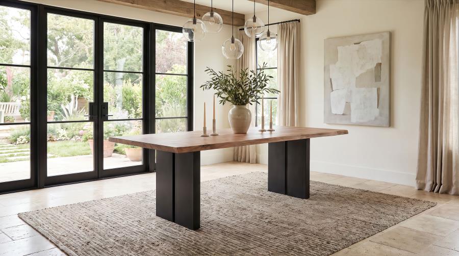 Bradshaw 80-inch Live Edge Wood Dining Table Natural Acacia