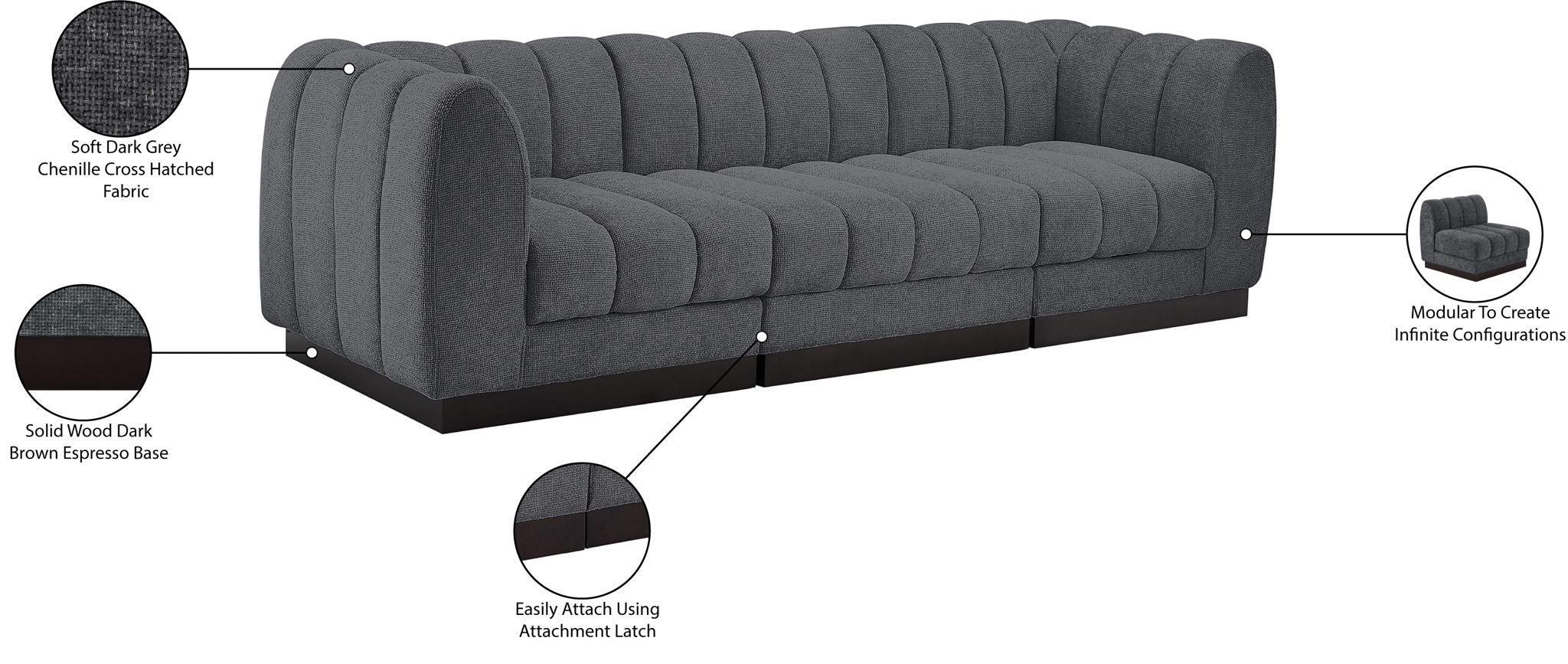 Quinn - 3 Seat Modular Sofa
