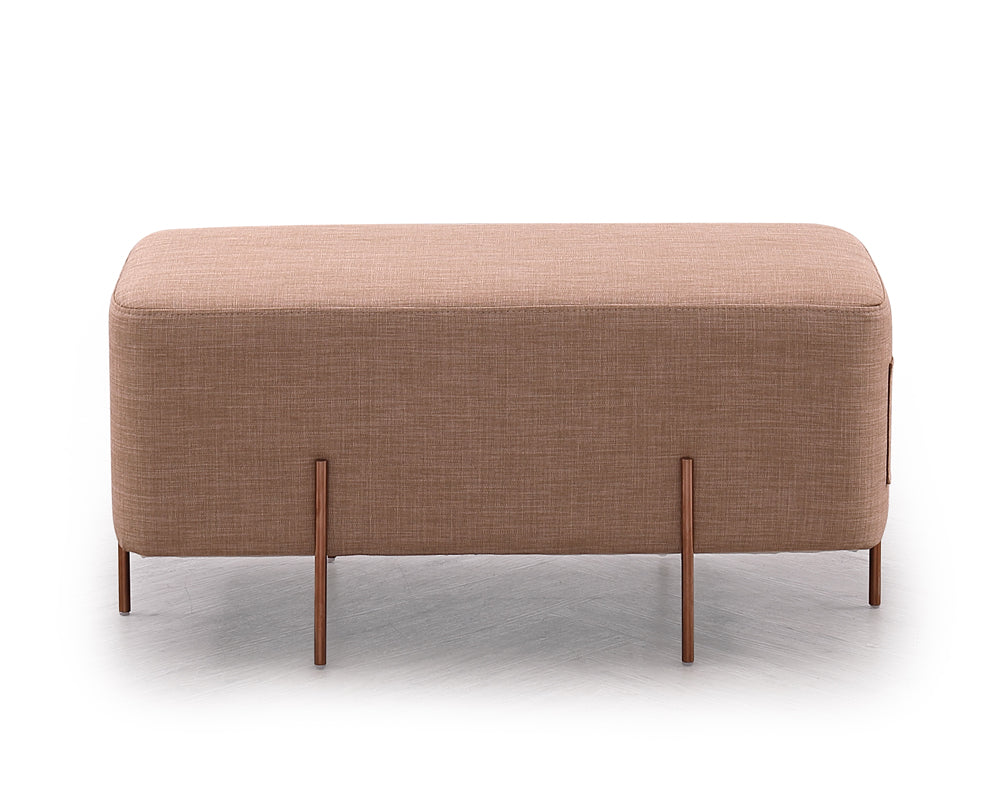 Adler Modern Brown Fabric Ottoman