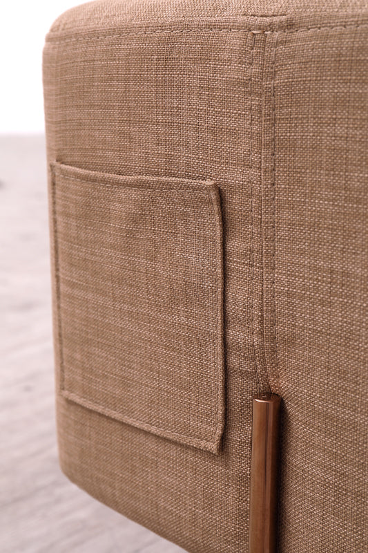 Adler Modern Brown Fabric Ottoman