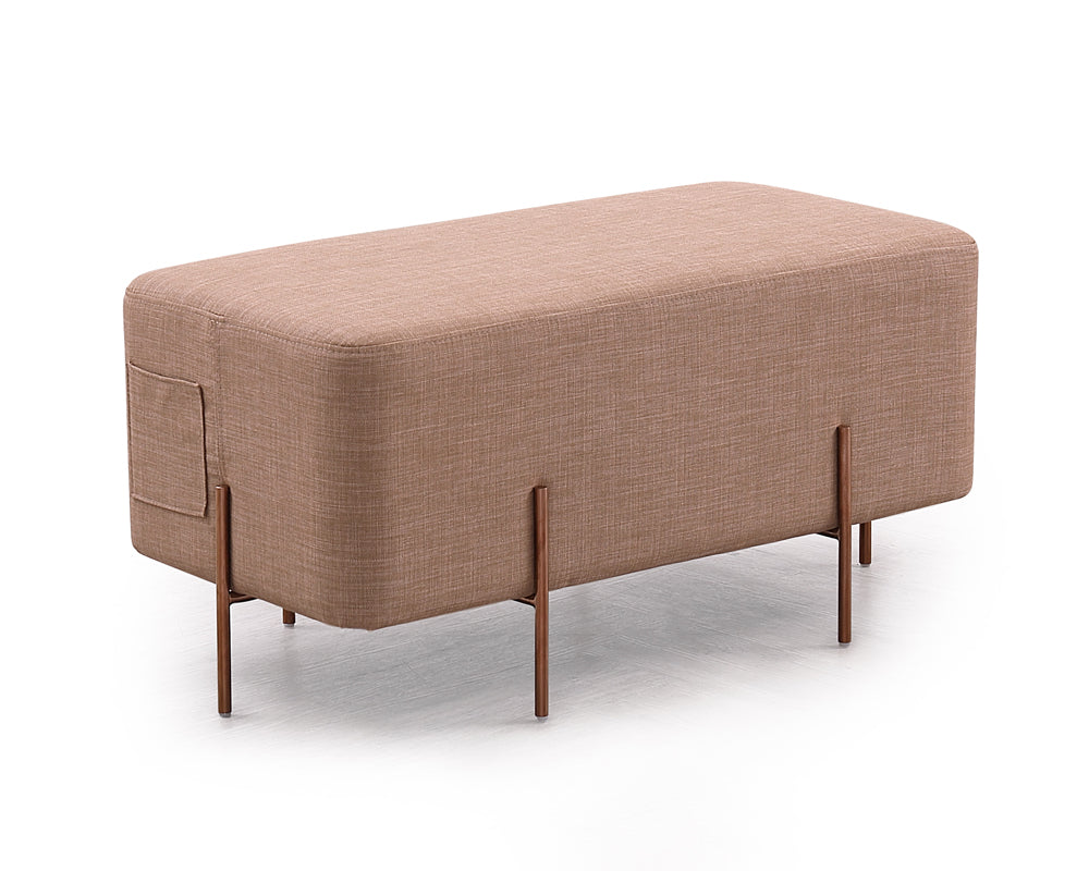 Adler Modern Brown Fabric Ottoman