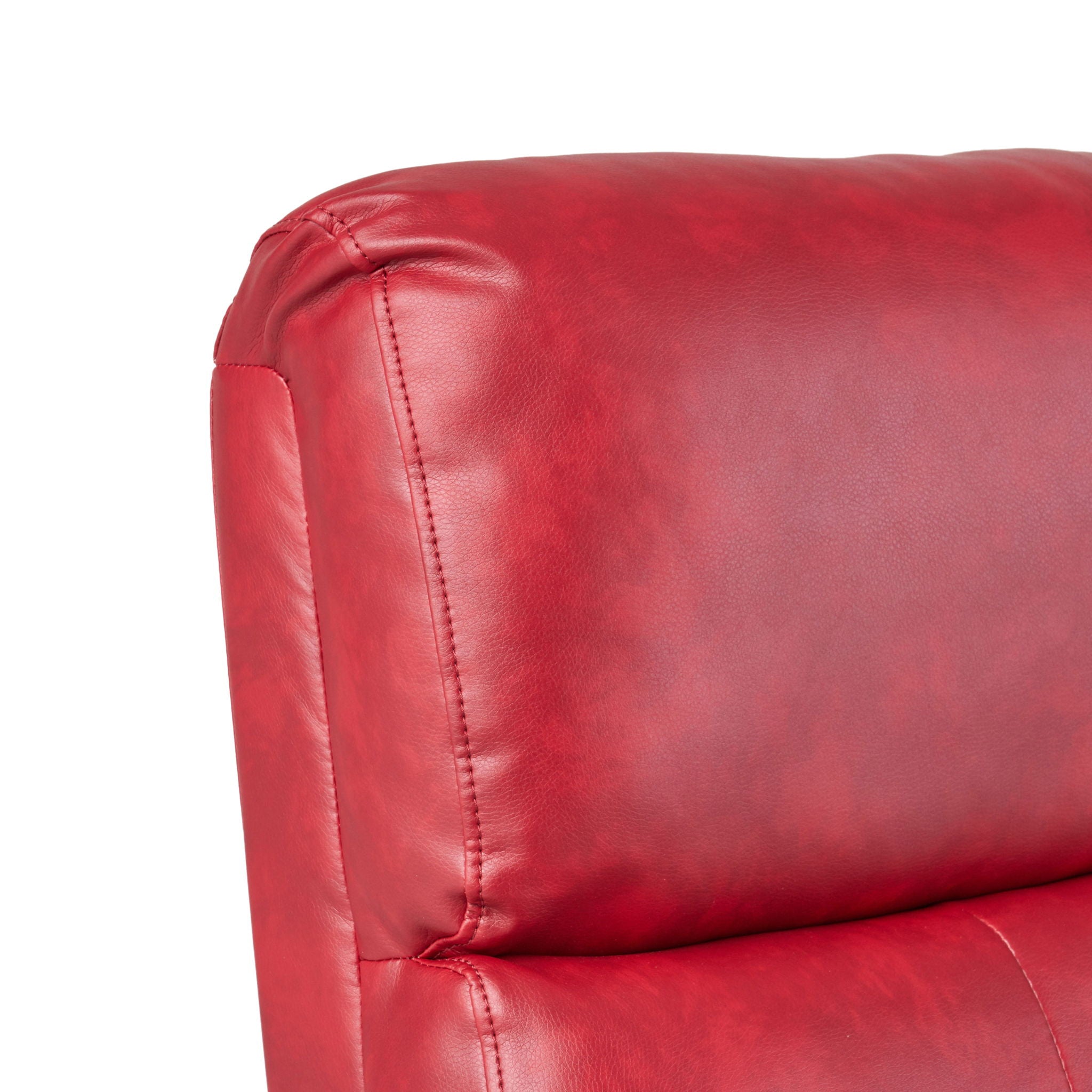 Contemporary Recliner Chair With Lever Mechanism - Red