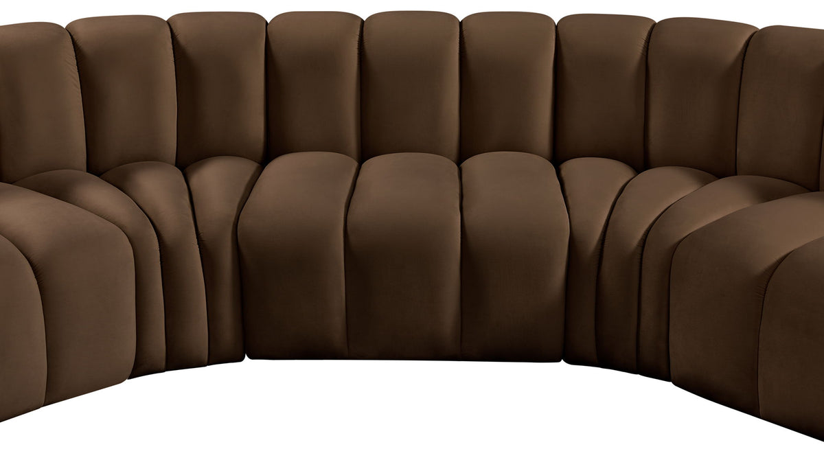 Arc - Velvet 7 Piece U-Shaped Modular Sofa