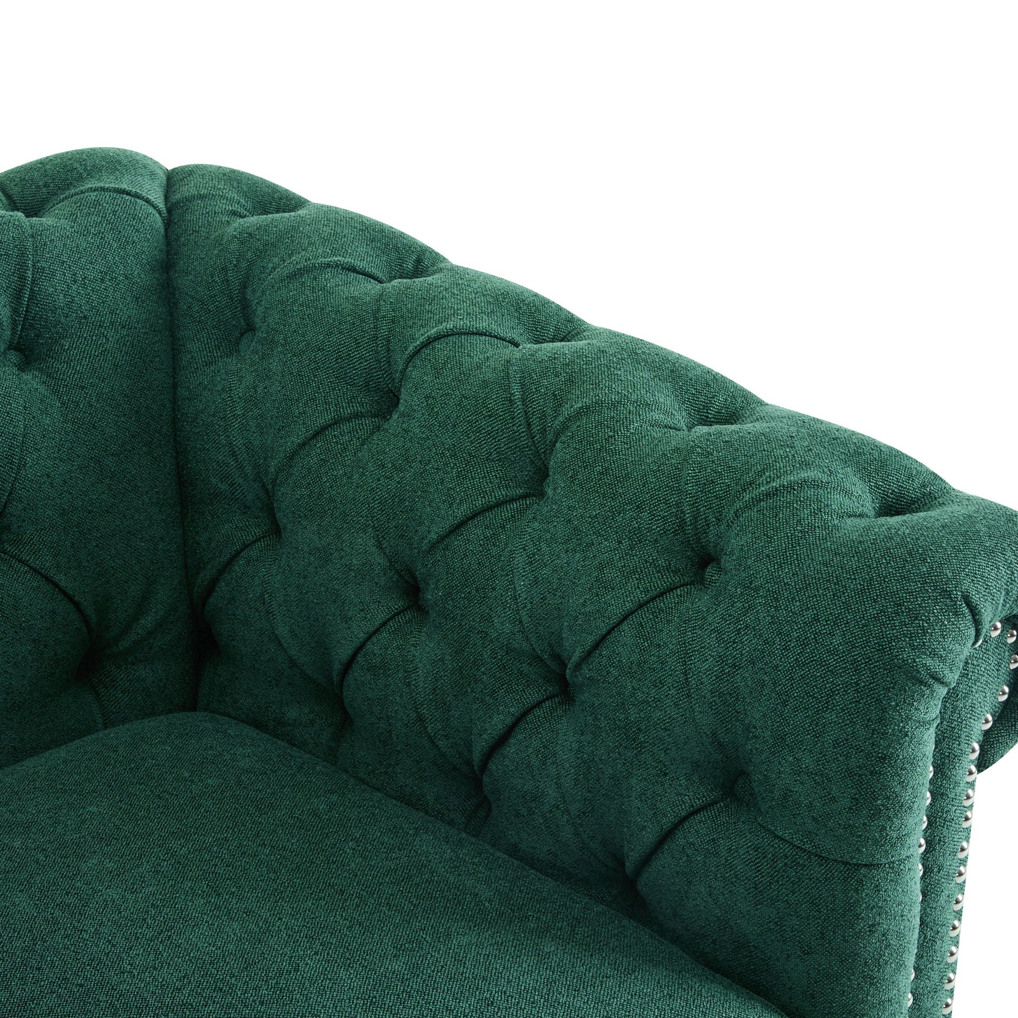 Chesterfield Swivel Club Chair With 360 Degree Rotation - Dark Green