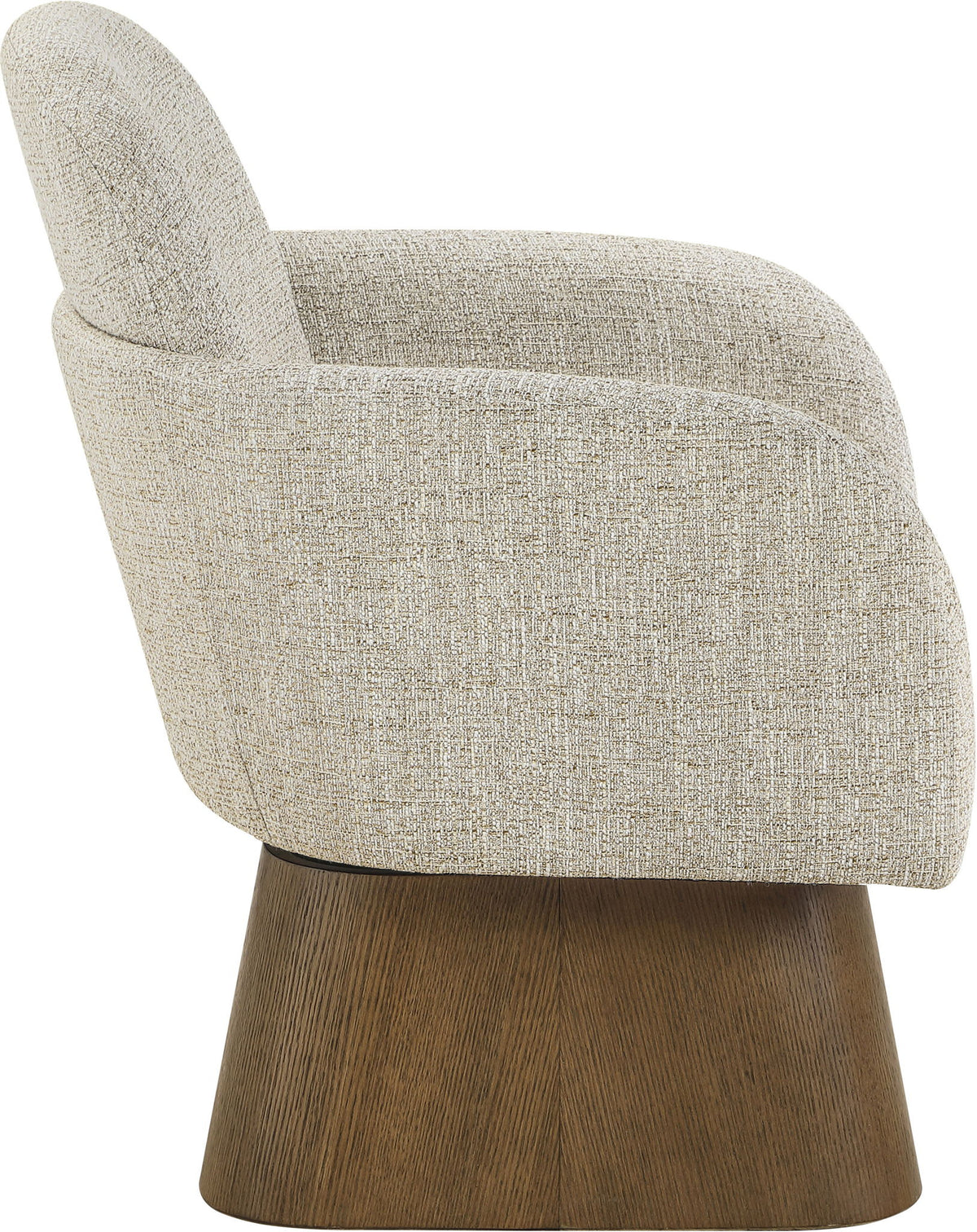 Marlowe - Linen Textured Fabric Upholstered Swivel Accent Chair - Stained Brown