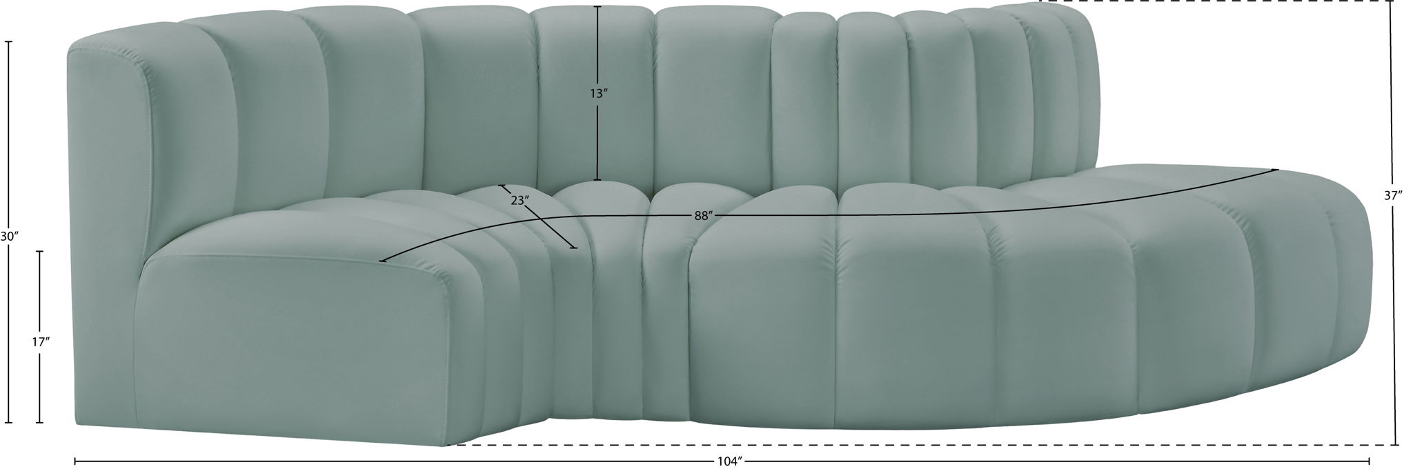 Arc - Faux Leather 4 Piece L-Shaped Modular Sofa