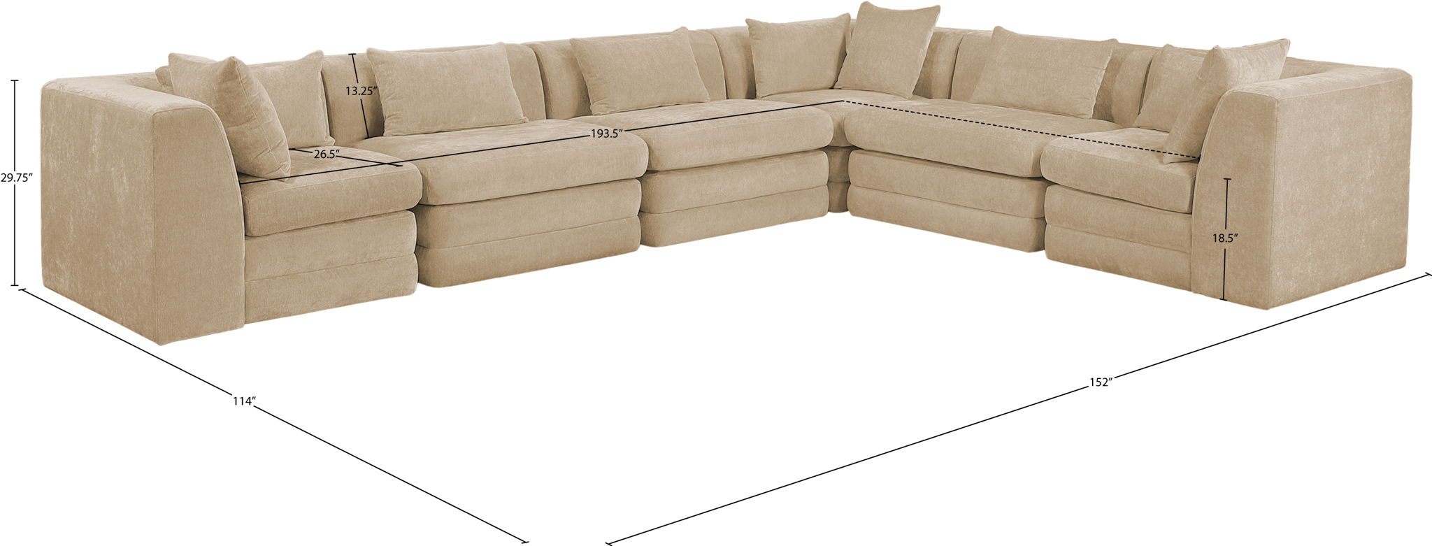 Stellar - 6 Piece Upholstered Modular Sectional