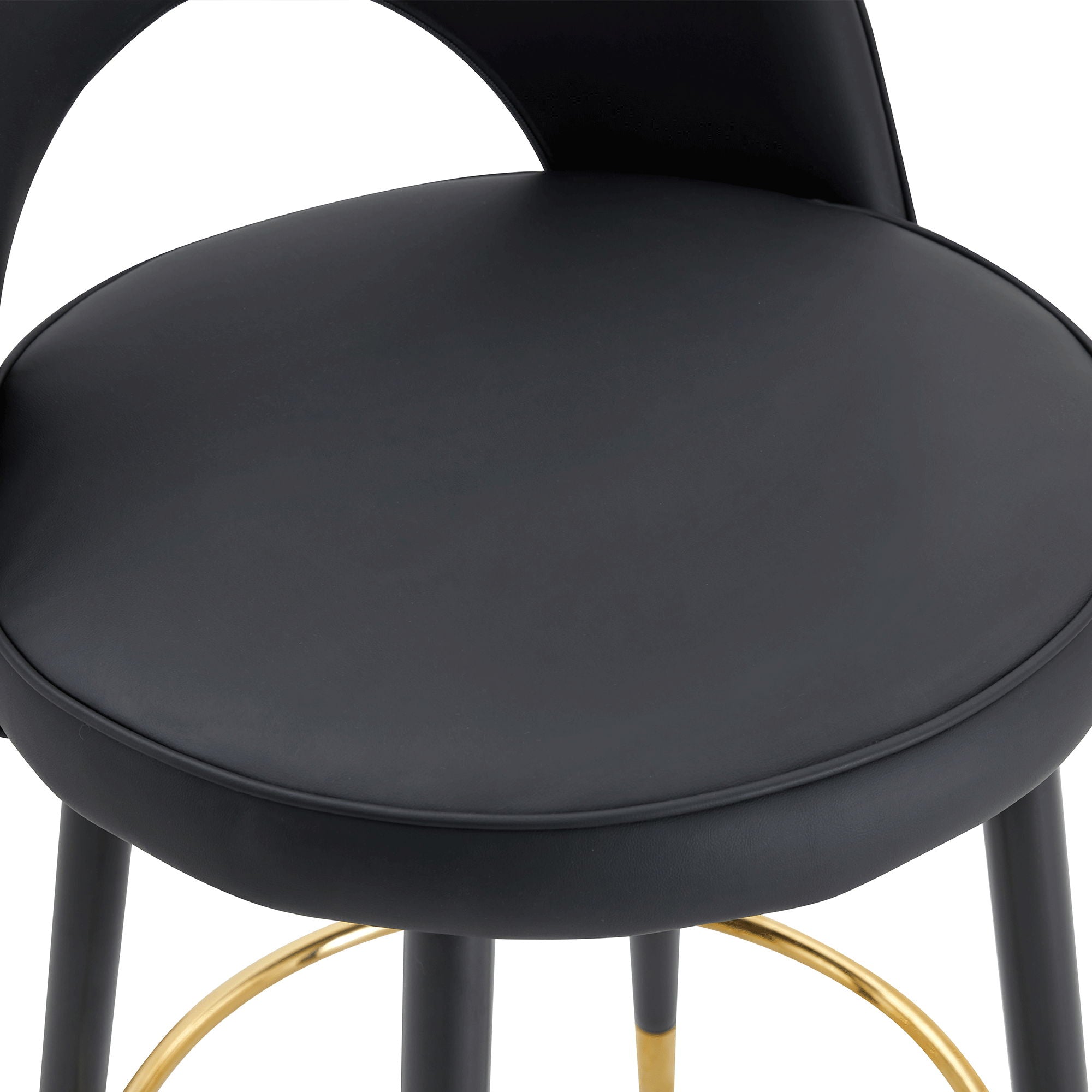 Modern Upholstered 360° Rotatable Bar Chair With Metal Legs For Dining Room (Set of 2)