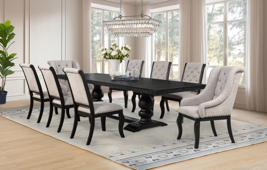 Phelps 9-piece Rectangular Dining Table Set Distressed Noir