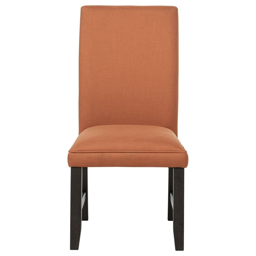 Berning Fabric Upholstered Parson Side Chair Salmon Orange (Set of 2)