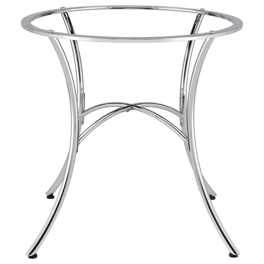 Kline Curved Metal Dining Table Base Chrome