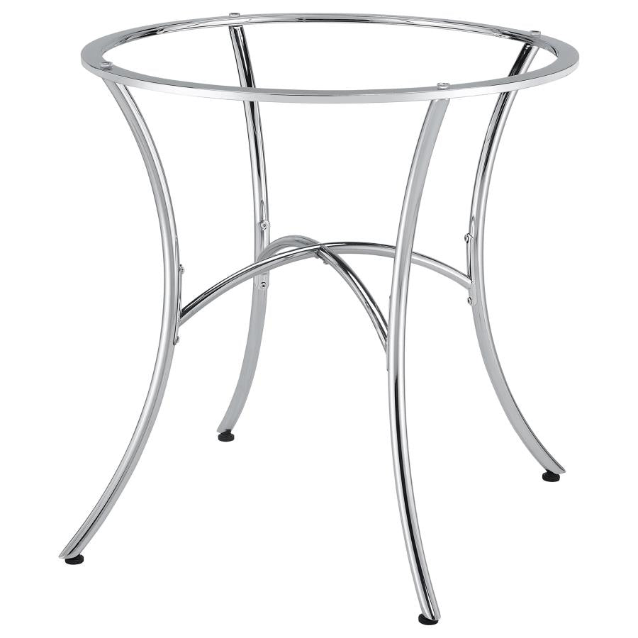 Kline Curved Metal Dining Table Base Chrome