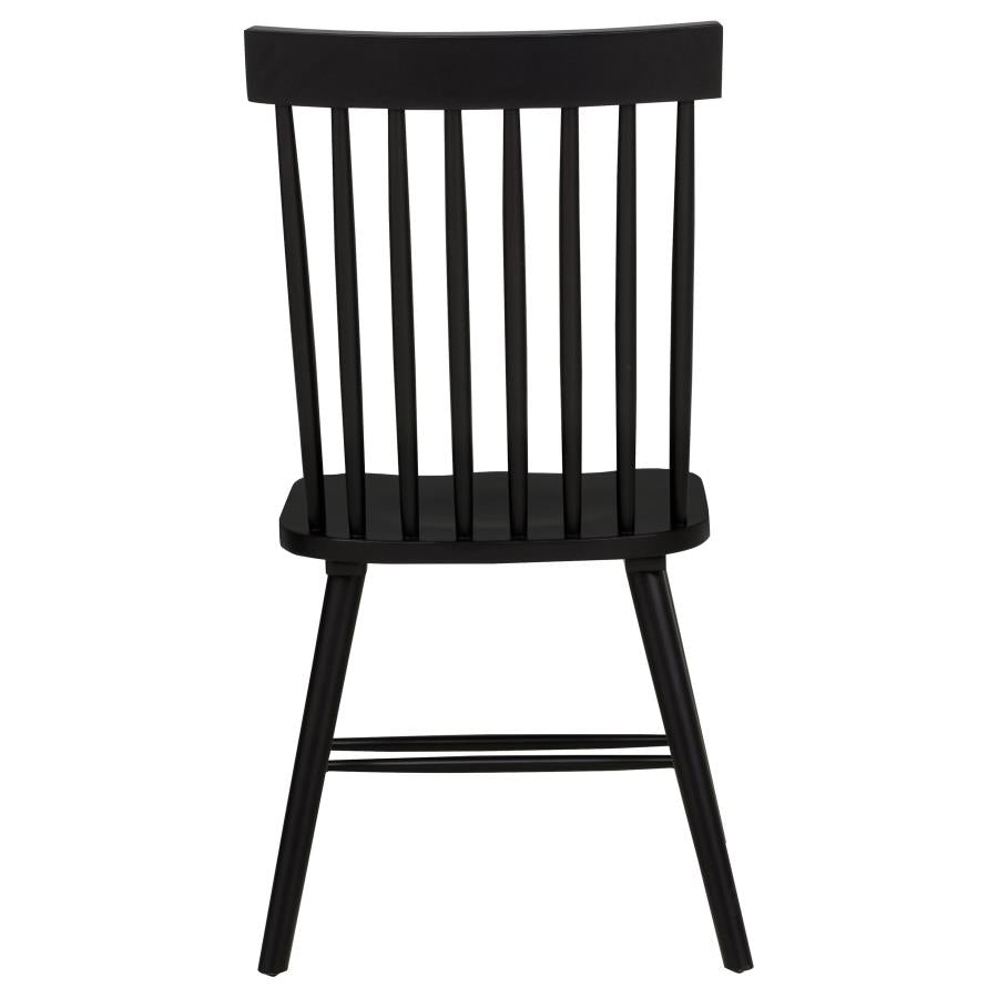 Andrews Windsor Spindle Back Dining Side Chair Black (Set of 2)