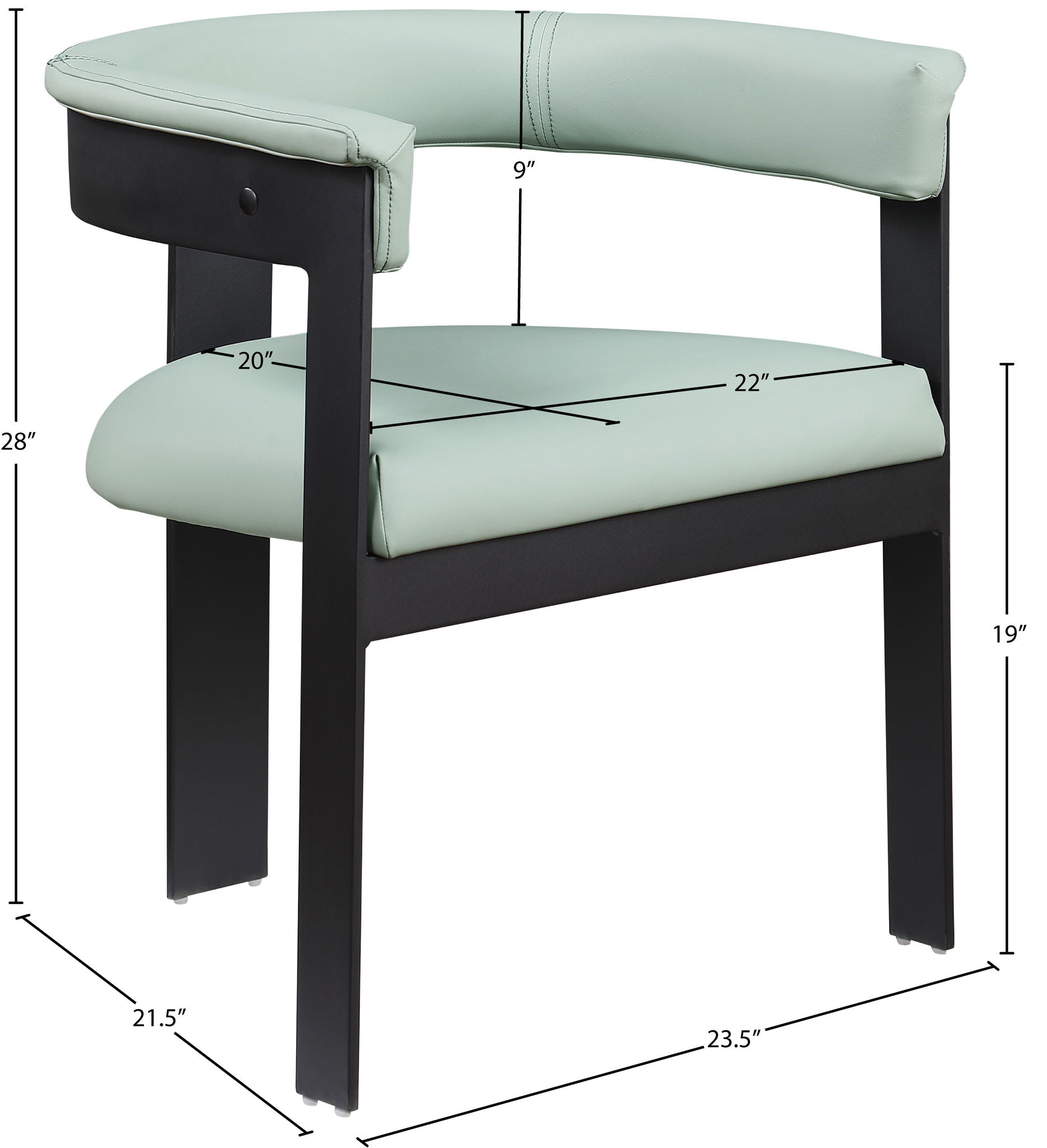 Romeo - Faux Leather Dining Chair With Black Base (Set of 2)