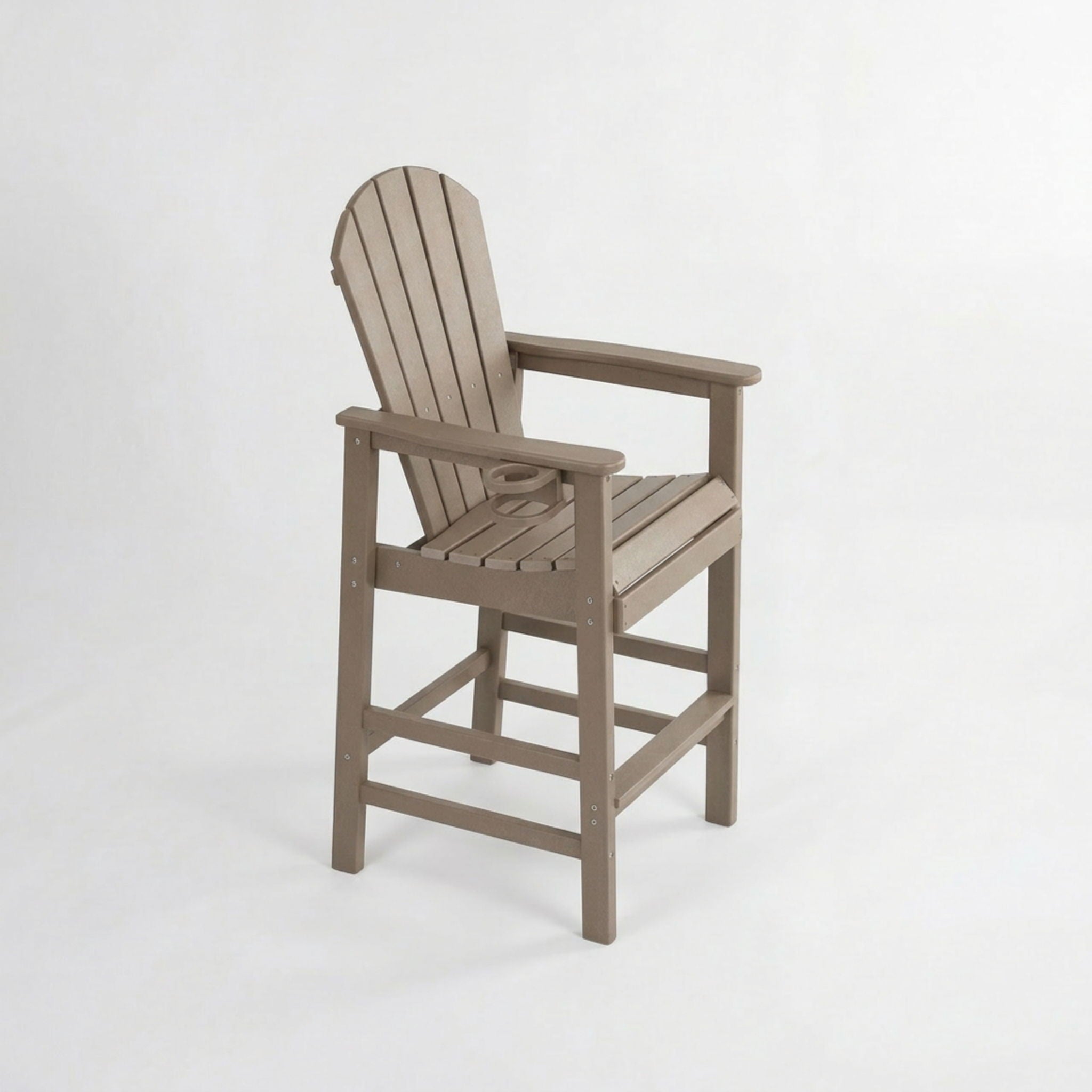 Bar Height Adirondack Chair With Cup Holder And Armrests
