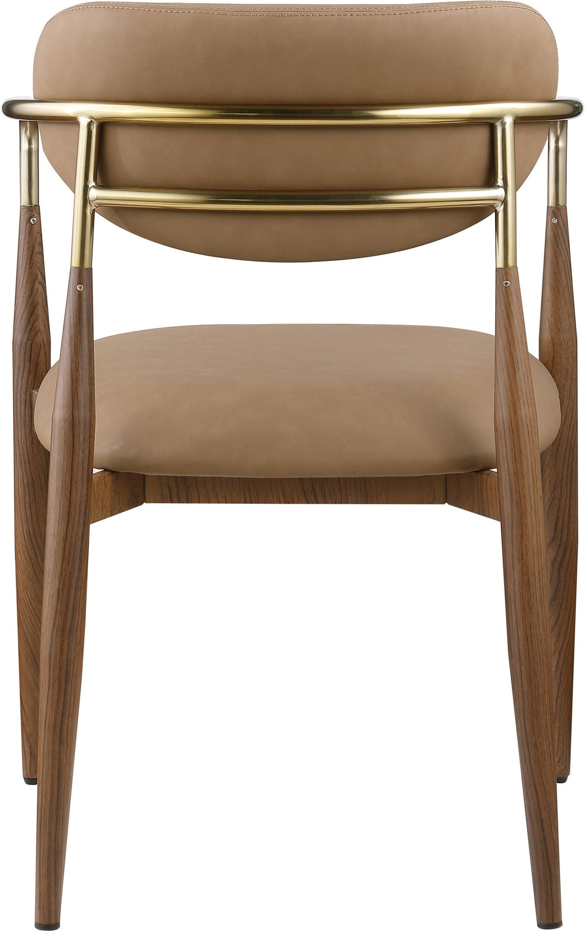 Ronda - Vegan Leather Upholstered Dining Arm Chair - Walnut Legs