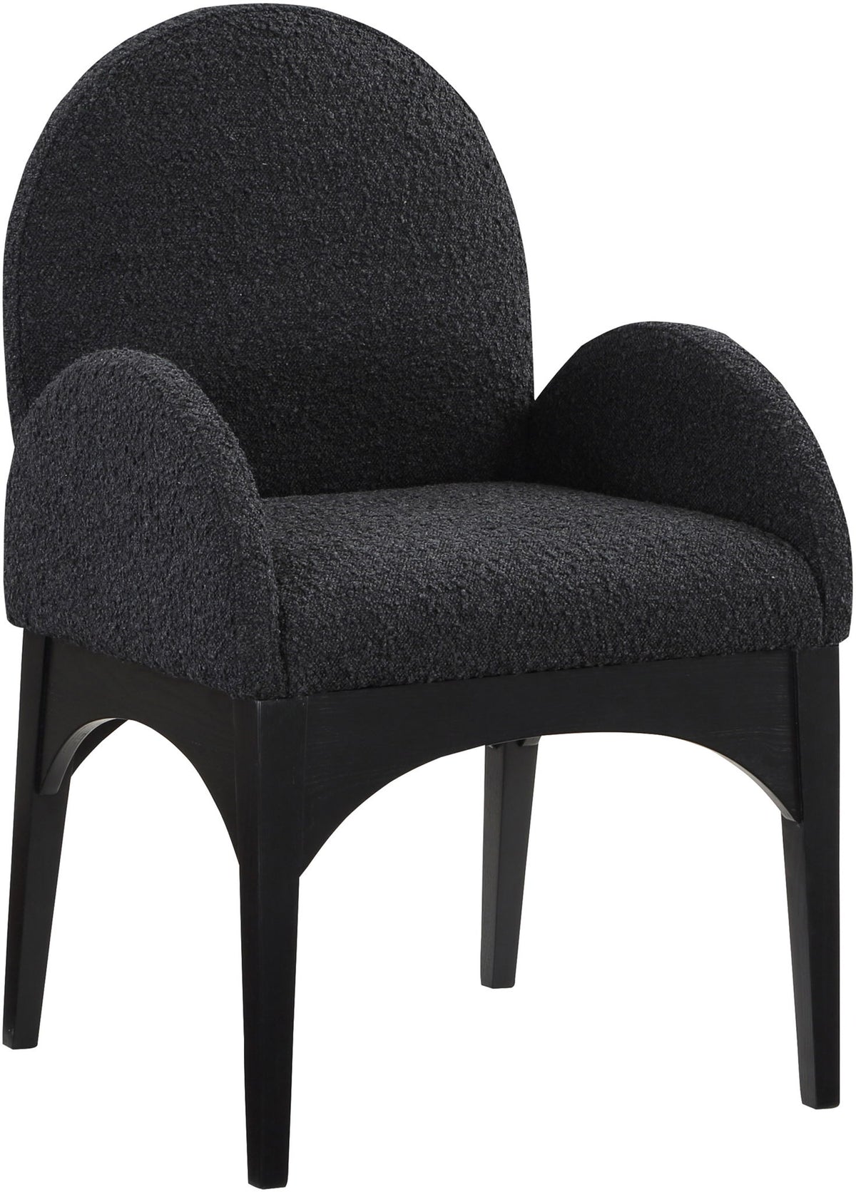 Waldorf - Boucle Dining Arm Chair With Black Legs