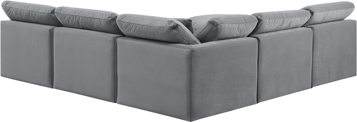 Indulge - Velvet 5 Piece Modular Corner Armless Sectional