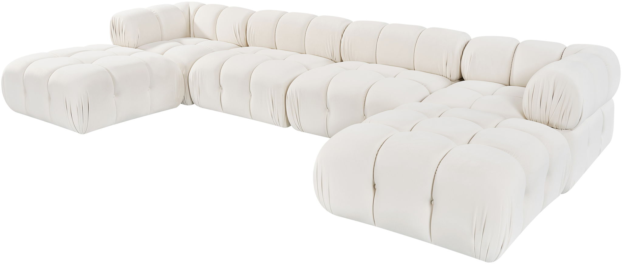 Orin - Velvet 6 Piece Modular Double Chaise Sectional