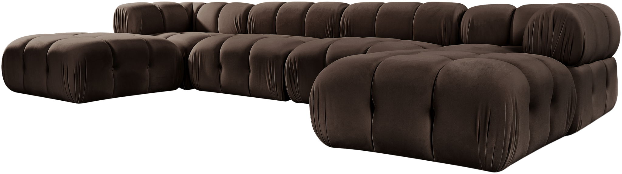 Orin - Velvet 6 Piece Modular Double Chaise Sectional