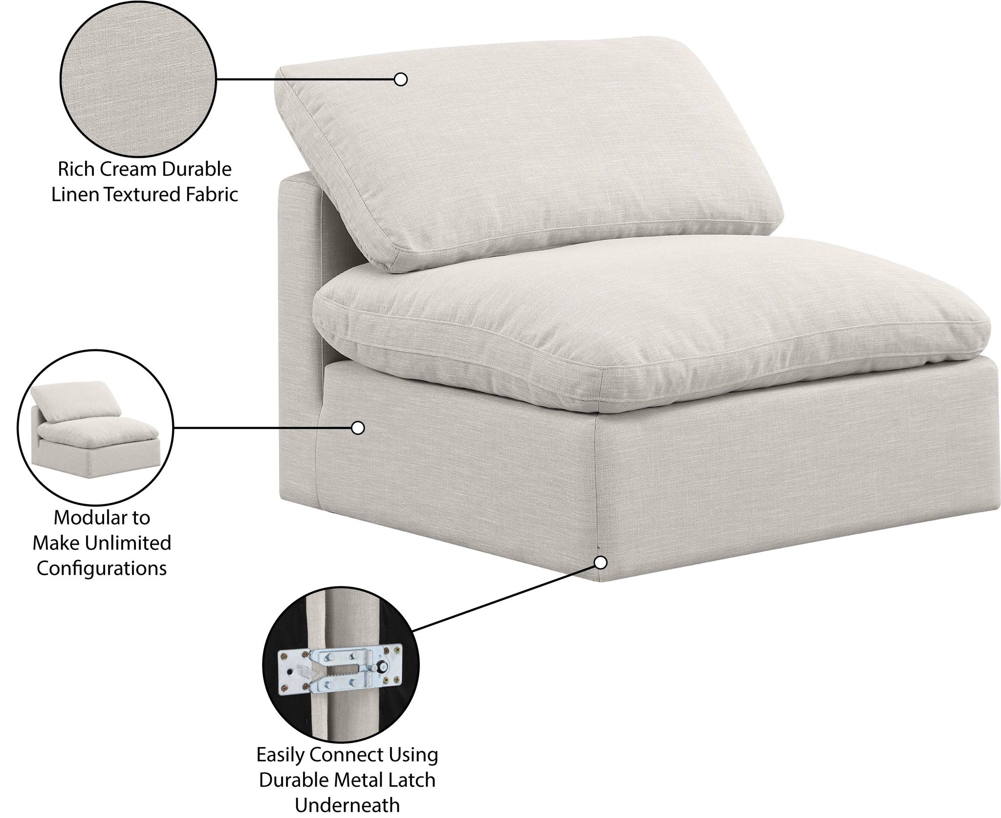 Indulge - Linen Armless Chair