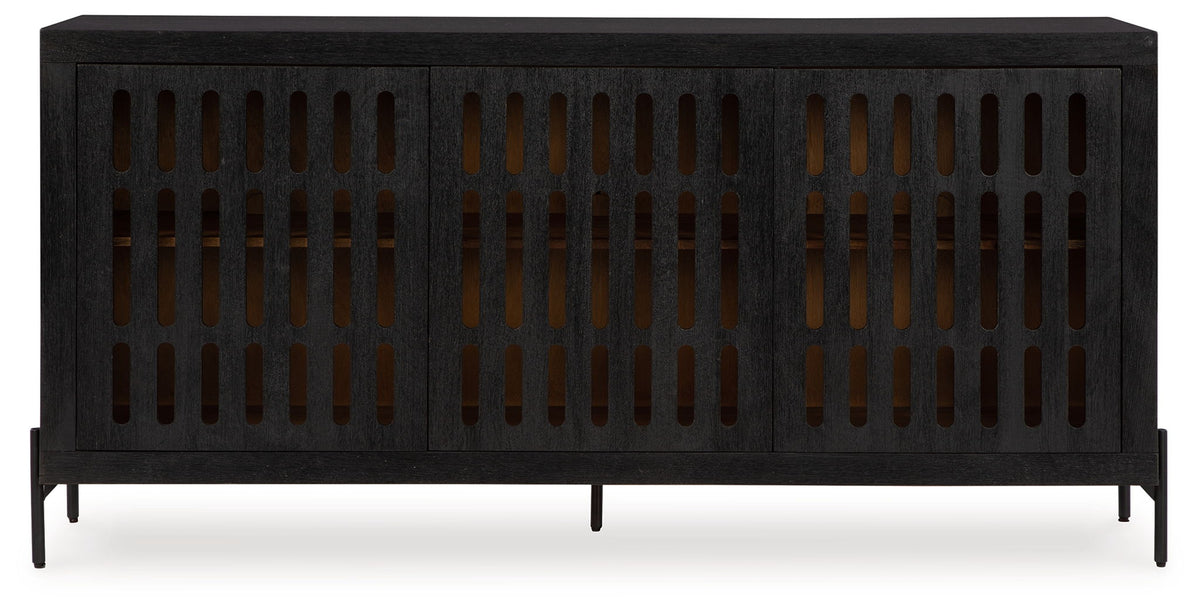 Vallisburg - Accent Cabinet - Black / Natural