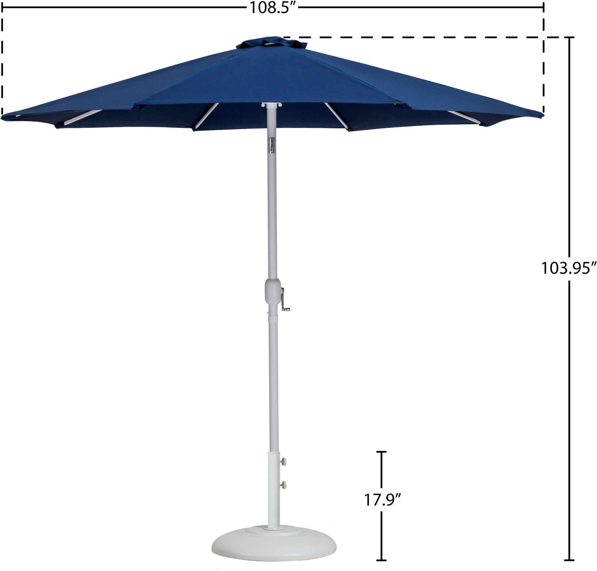 Fiji - Aluminum Patio Umbrella With Round White Base