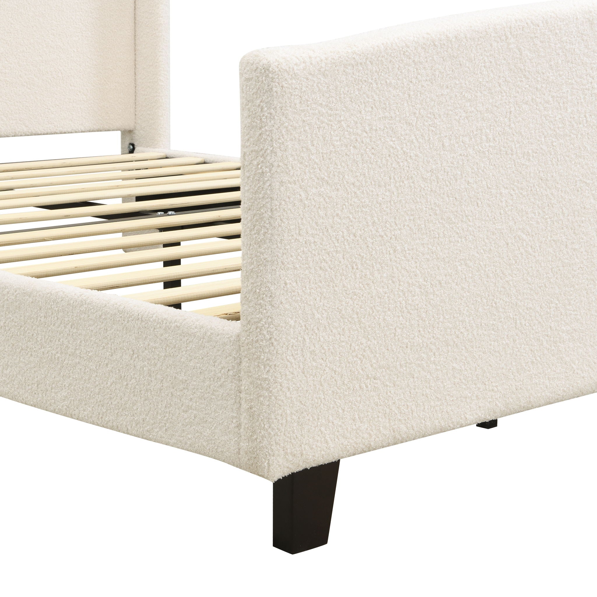 Platform Bed Frame With Tall Headboard And High Footboard