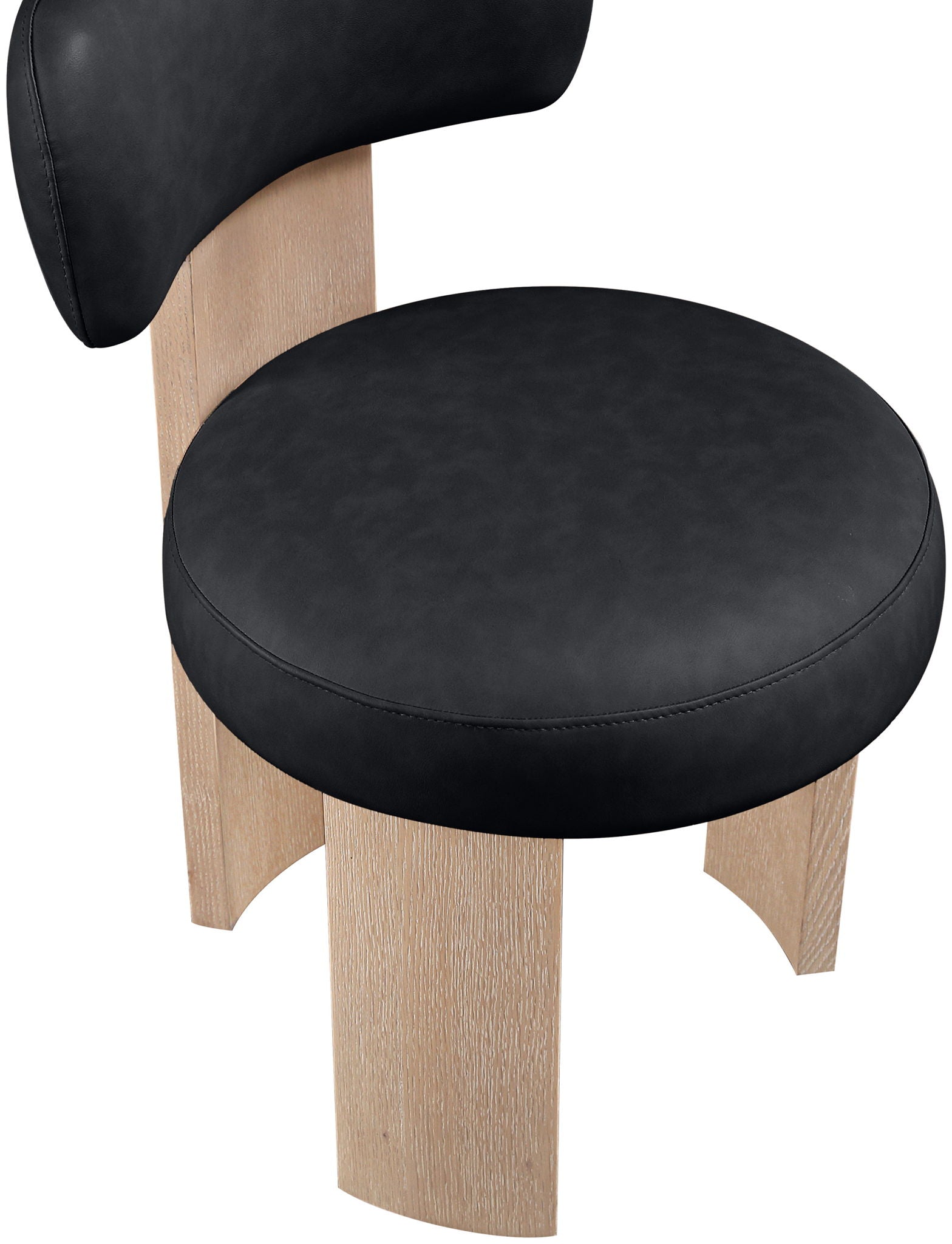 Atelier - Vegan Leather Upholstered Dining Chair (Set of 2) - Painted Natural Frame