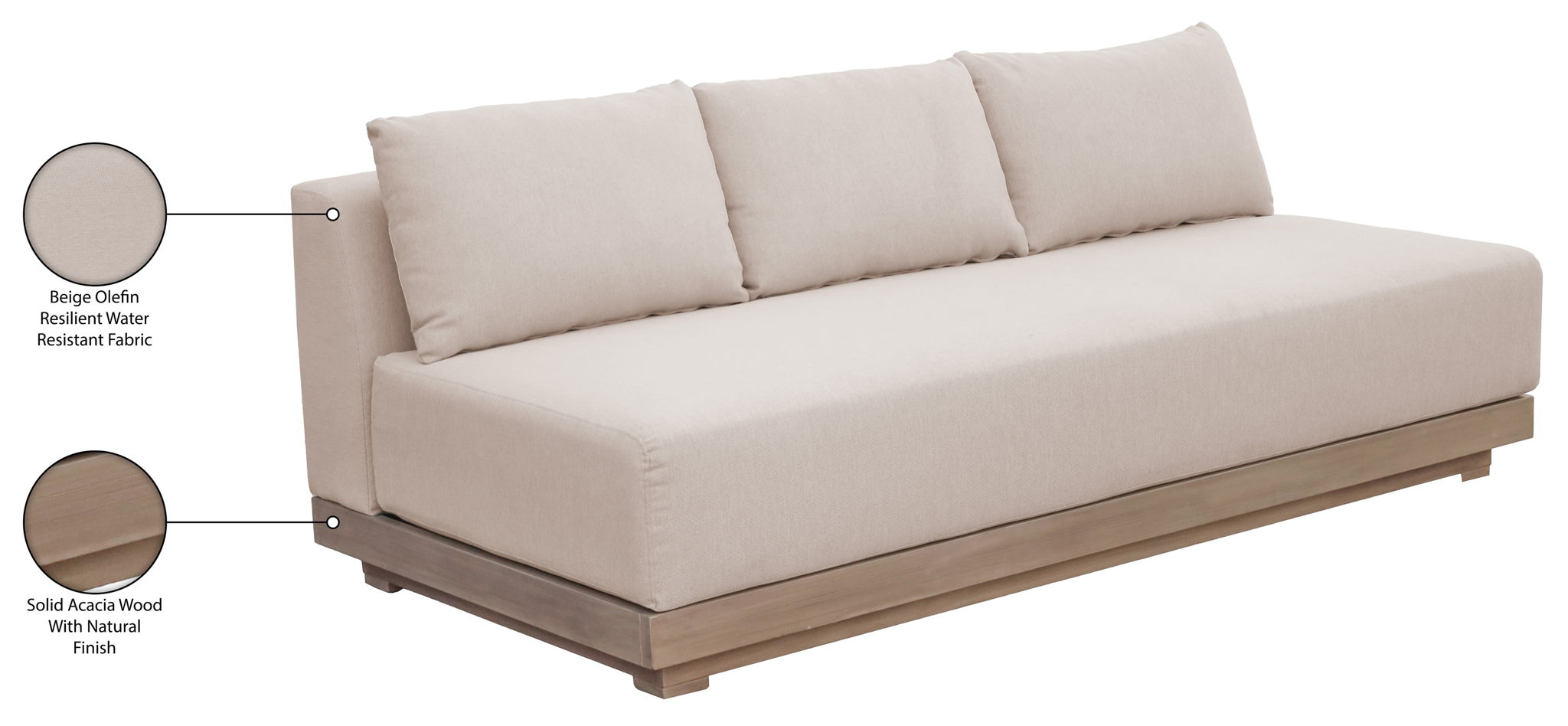 Solace - Olefin Performance Fabric Outdoor Patio Modular Sofa