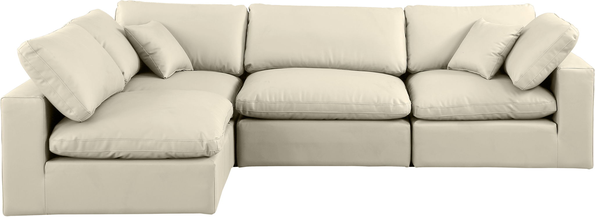 Comfy - 4 Piece Faux Leather Modular Armless Sectional