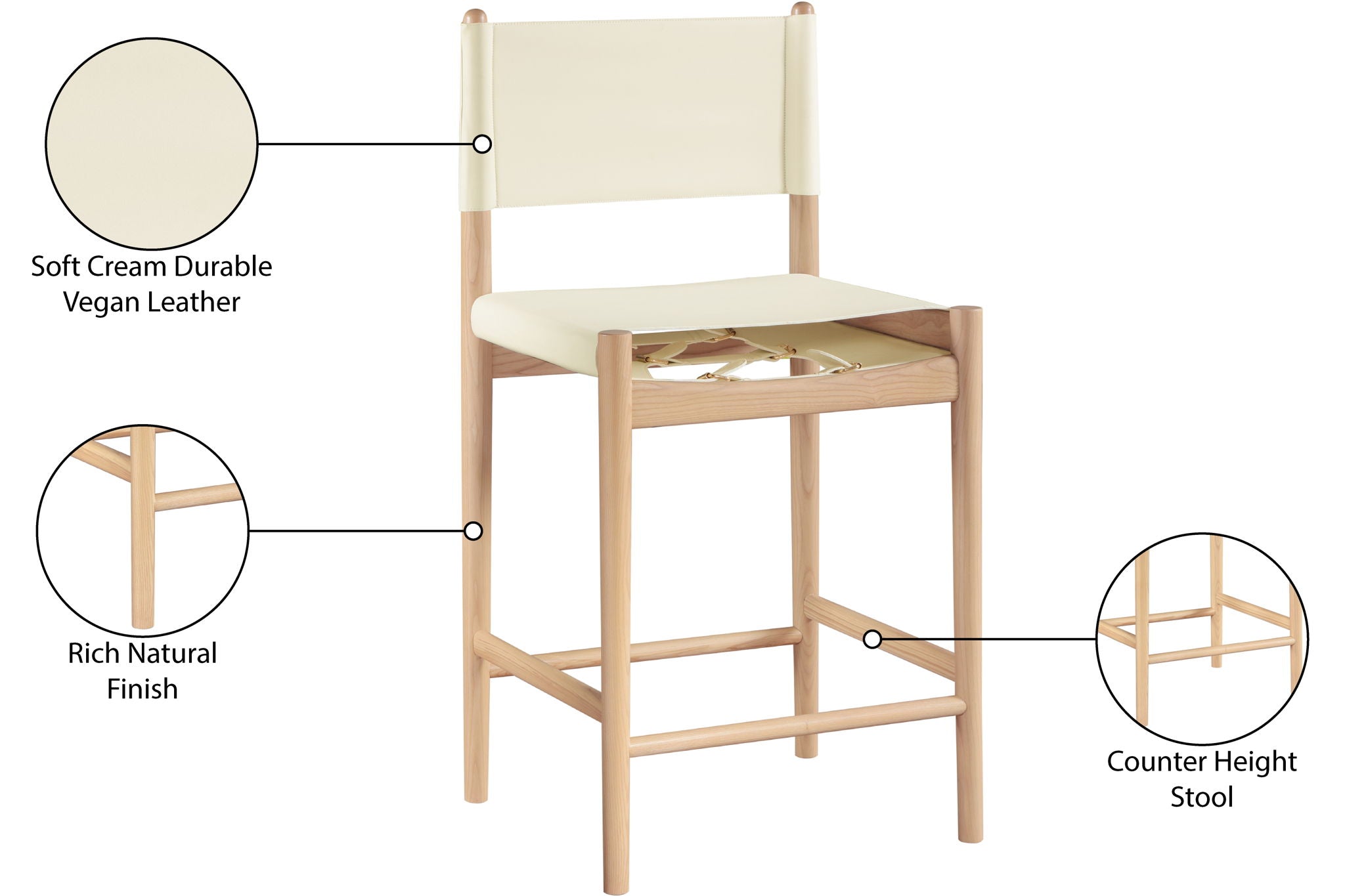 Rawlins - Counter Stool - Natural Frame