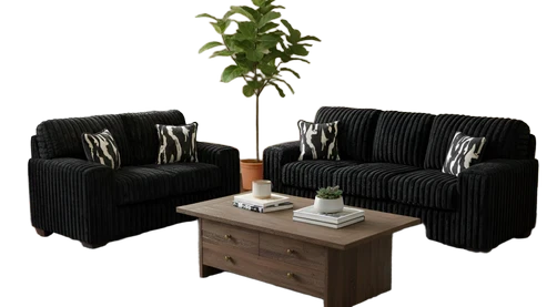 S319 Sofa and Loveseat (Black)