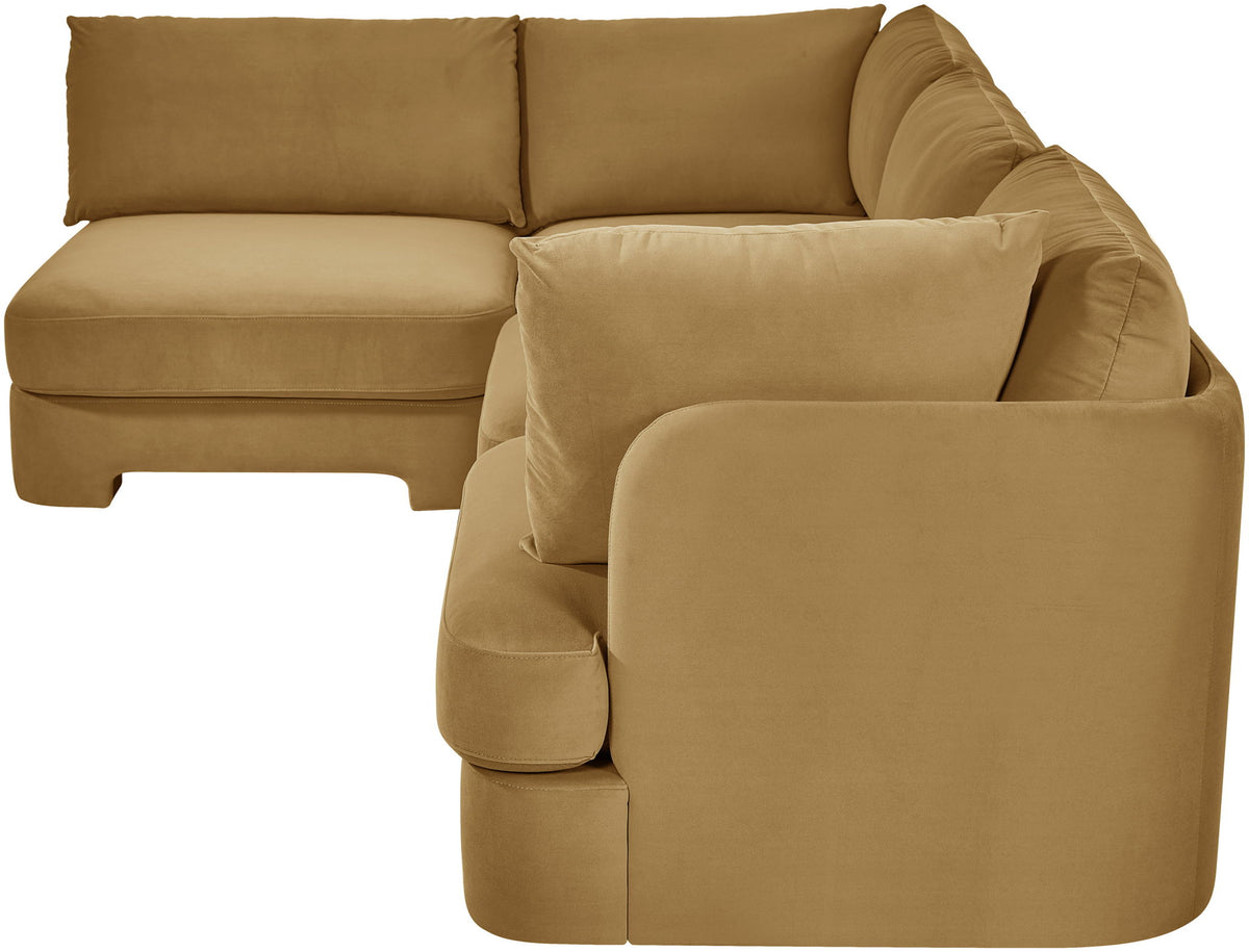 Hammond - Velvet Performance Fabric Upholstered 4 Piece Armless Sectional