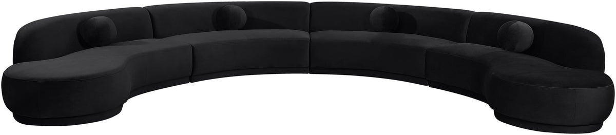 Avra - 189" Velvet Performance Fabric Upholstered Sectional