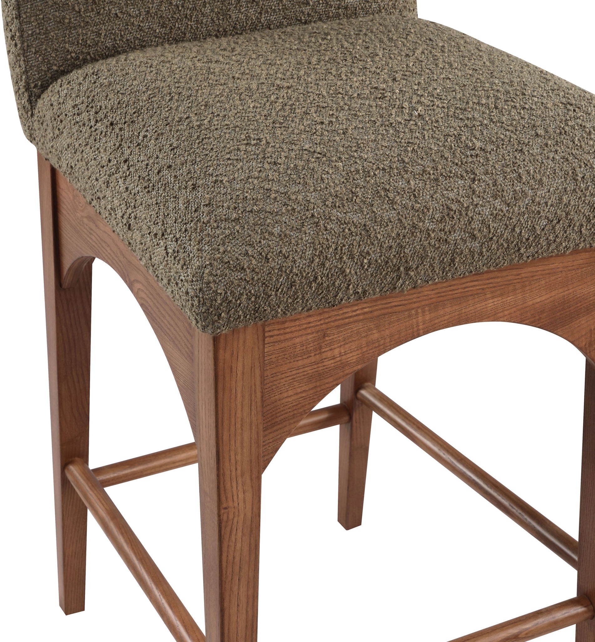 Waldorf - Boucle Stool With Brown Legs