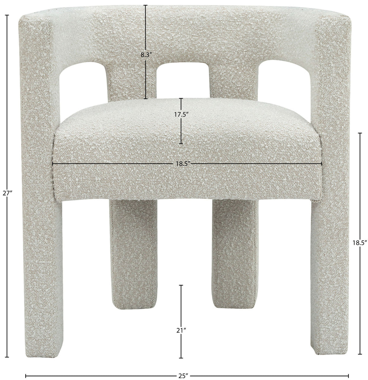 Athena - Boucle Fabric Dining Chair