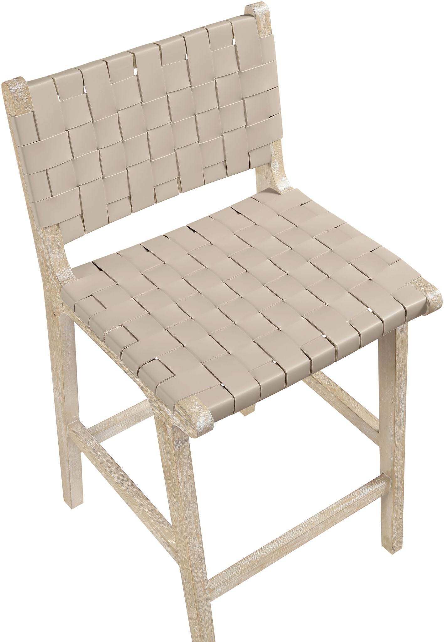 Entwine - Vegan Leather Upholstered Counter Stool - Painted Natural