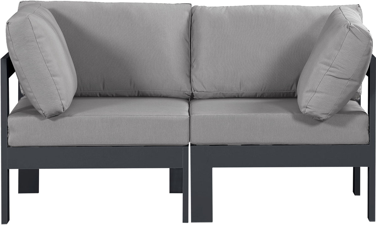 Nizuc - Outdoor Patio 2 Seat Modular Sofa With Gray Frame