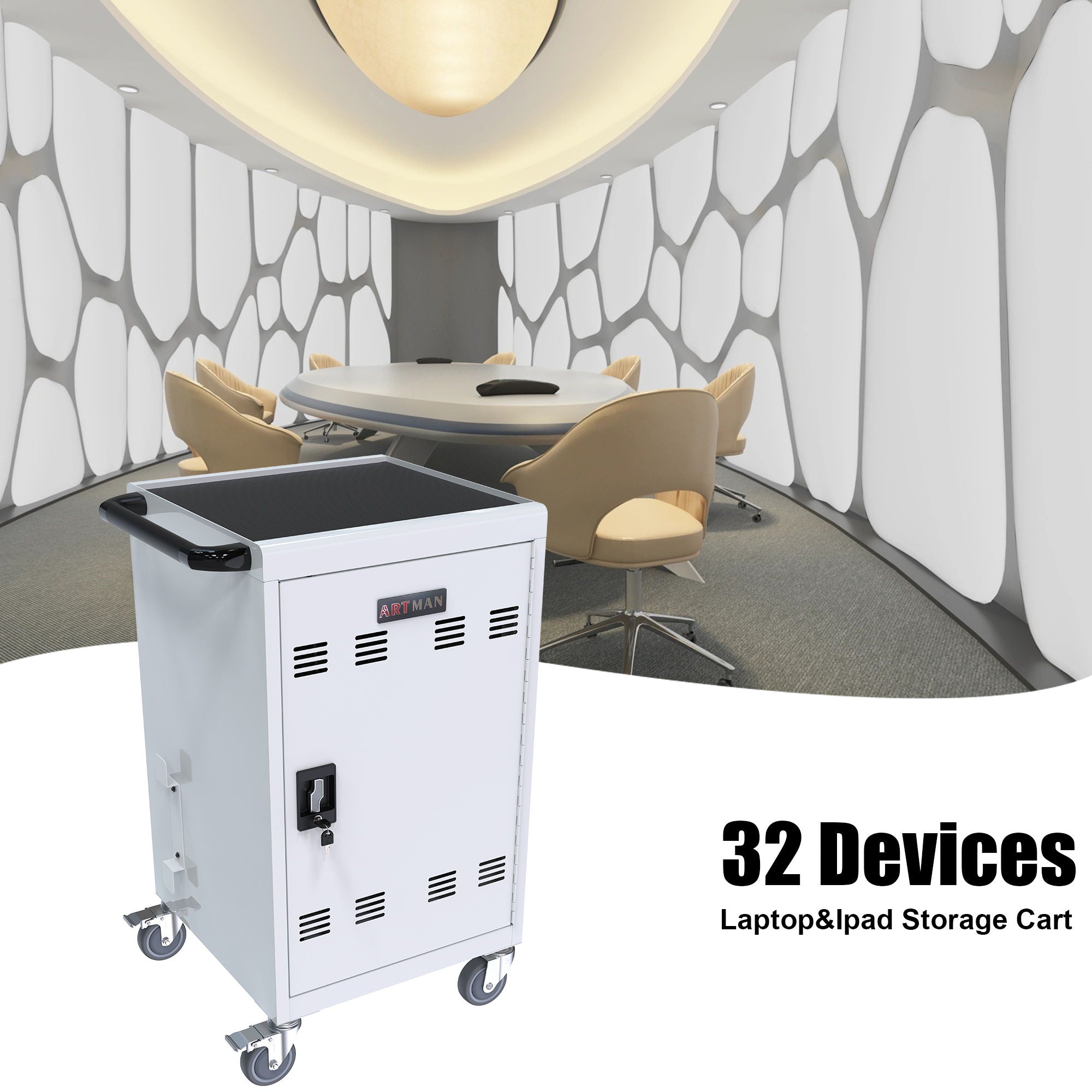 Mobile Charging Cart Station For book, Tablet And Laptop Computer With Power Strip Included