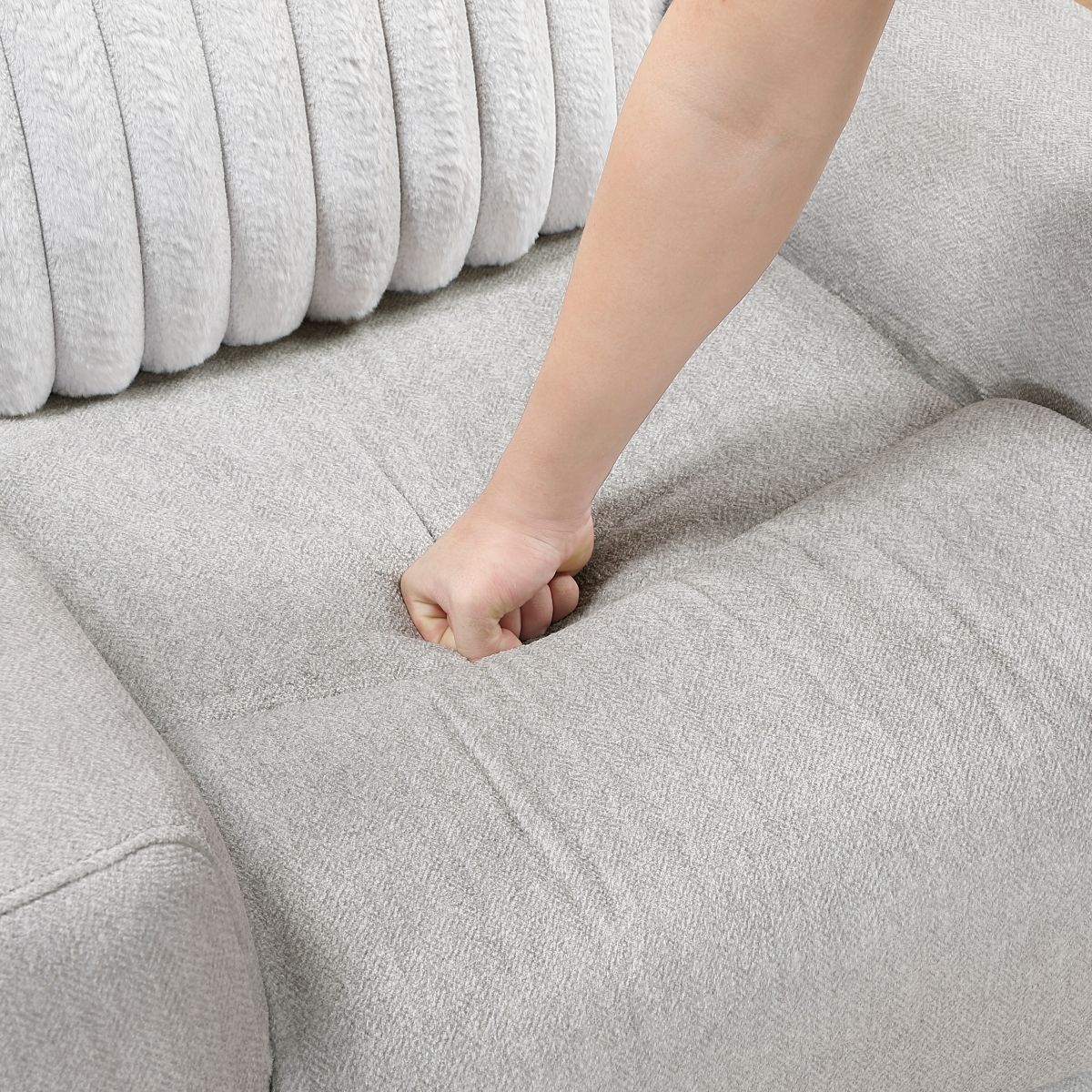 Benton - Double Reclining Sofa - Light Gray