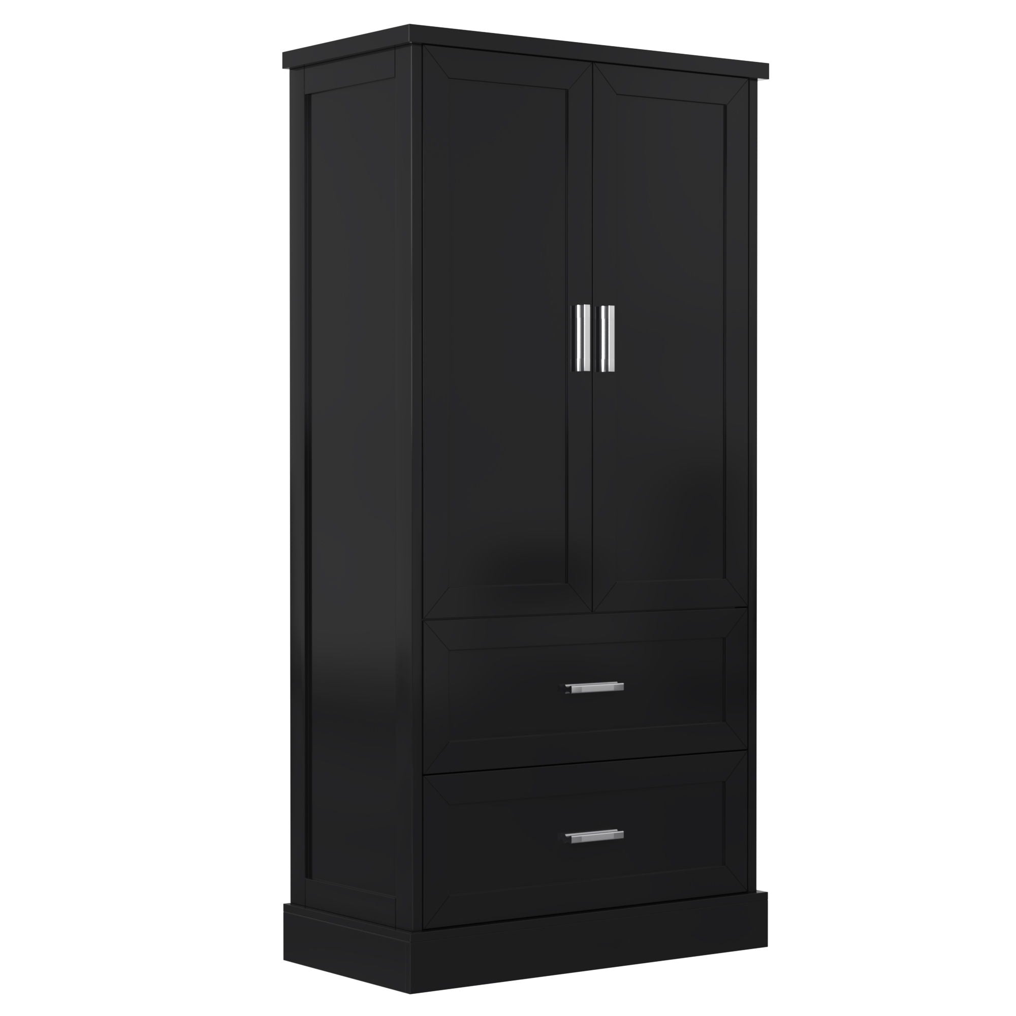 Tall Bathroom Storage Cabinet With 2 Doors And Drawers, Adjustable Shelf