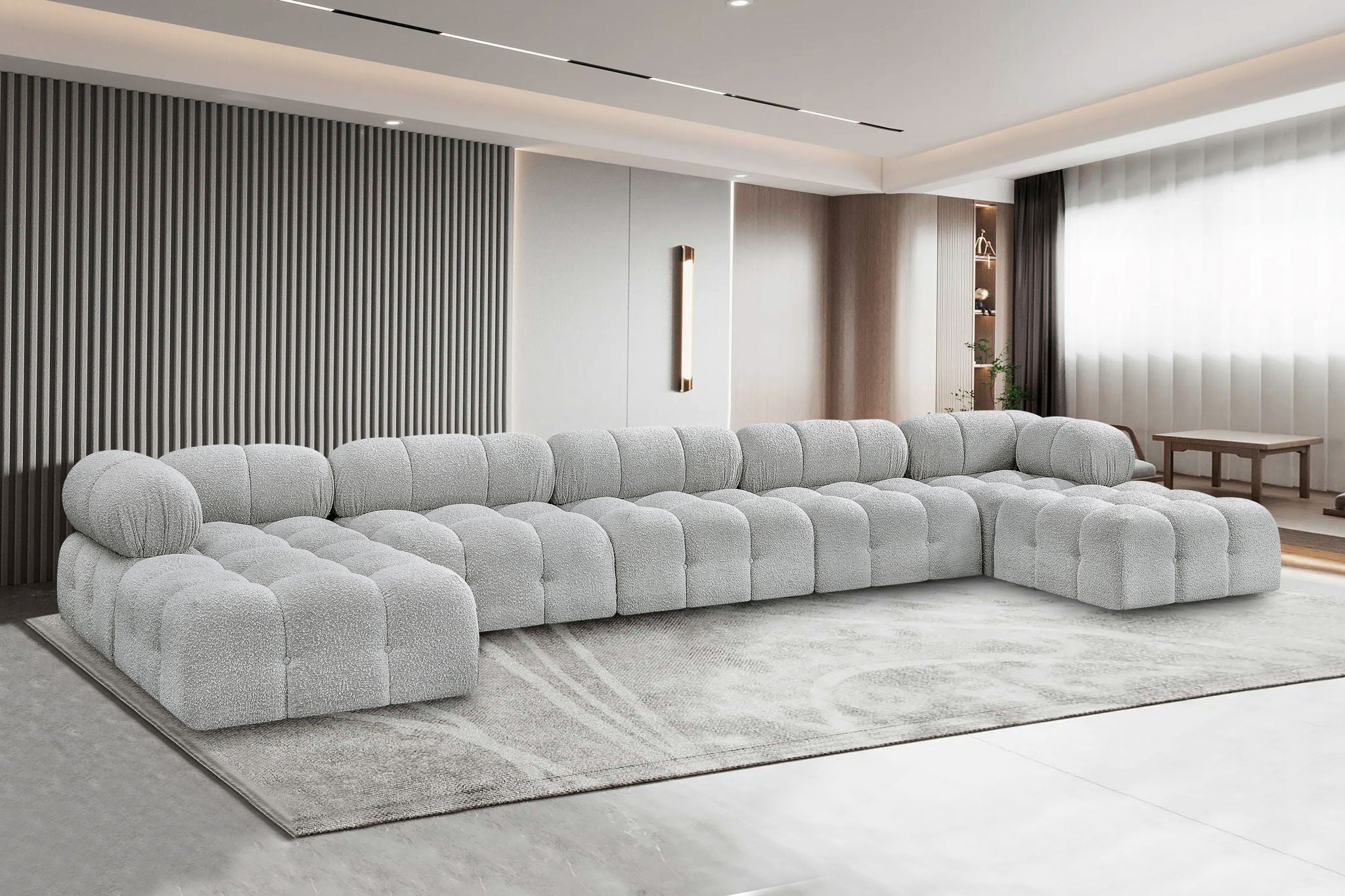Ames - 7 Piece Fabric Modular U-Shaped Sectional