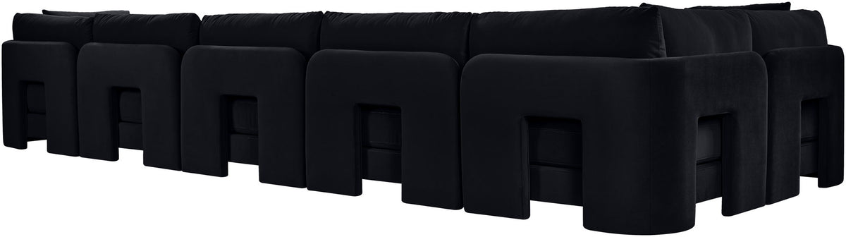 Hammond - Velvet Performance Fabric Upholstered 6 Piece L-Shaped Sectional