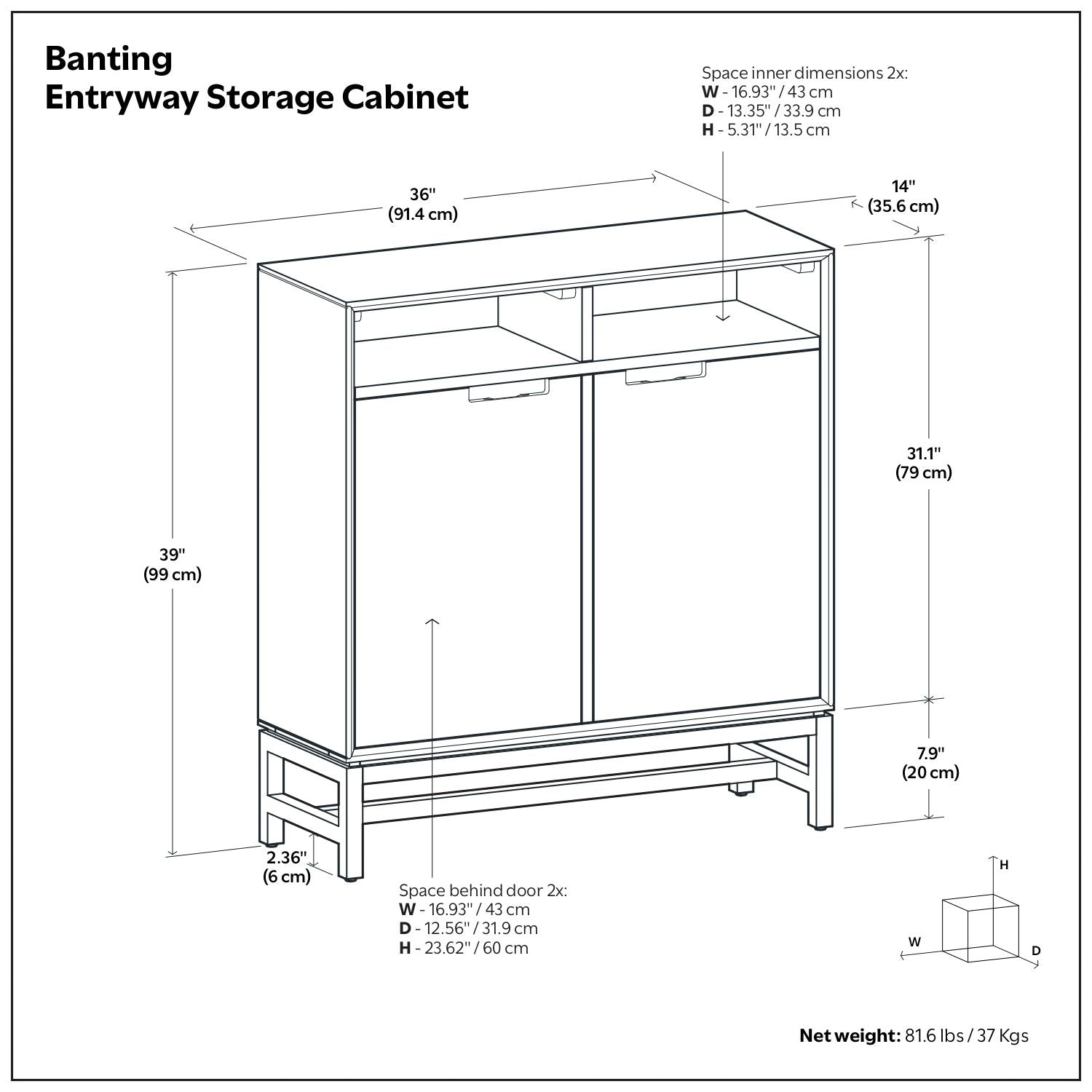 Banting - Entryway Storage Cabinet - Walnut Brown